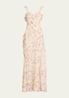LoveShackFancy Radiance Tiered Ruffle Floral Lace Maxi Dress