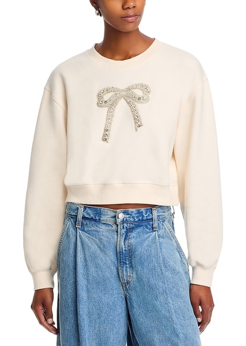 LoveShackFancy Rylan Embellished Bow Sweatshirt