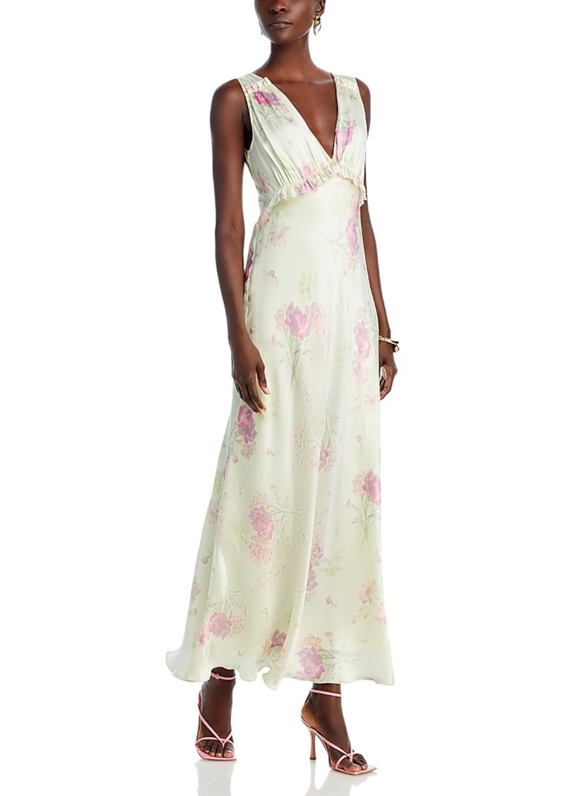 LoveShackFancy Suniva Silk Floral Dress