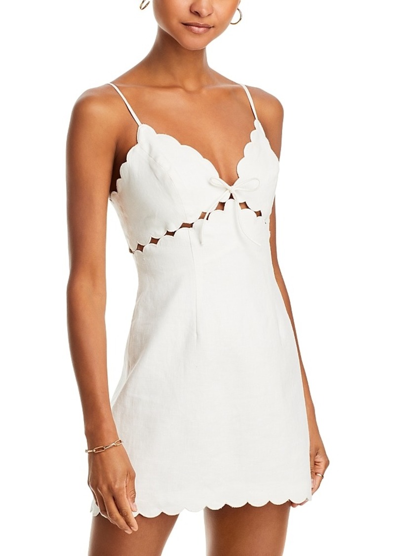 LoveShackFancy Sydow Scalloped Edge Mini Dress