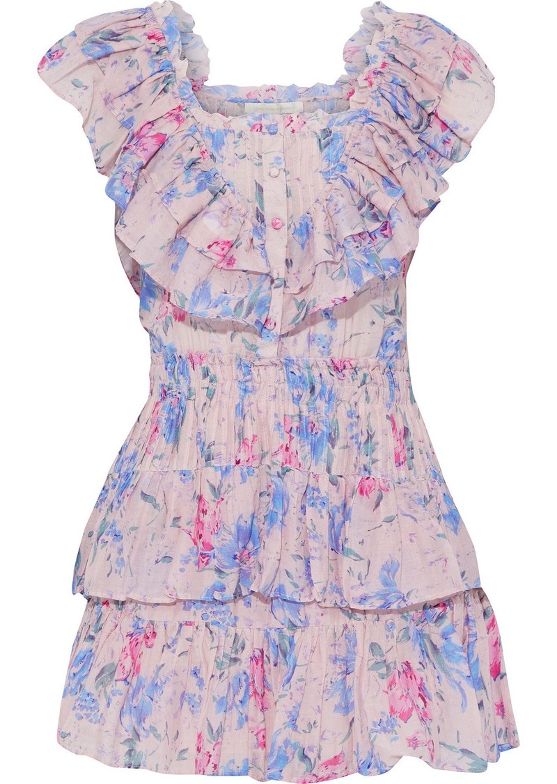 loveshackfancy asa floral smocked mini dress