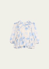 LoveShackFancy Zennia Floral Woven Ruffle Sweetheart Mini Dress