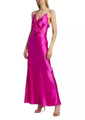 LoveShackFancy Luciole Silk Bow Maxi Dress