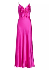 LoveShackFancy Luciole Silk Bow Maxi Dress