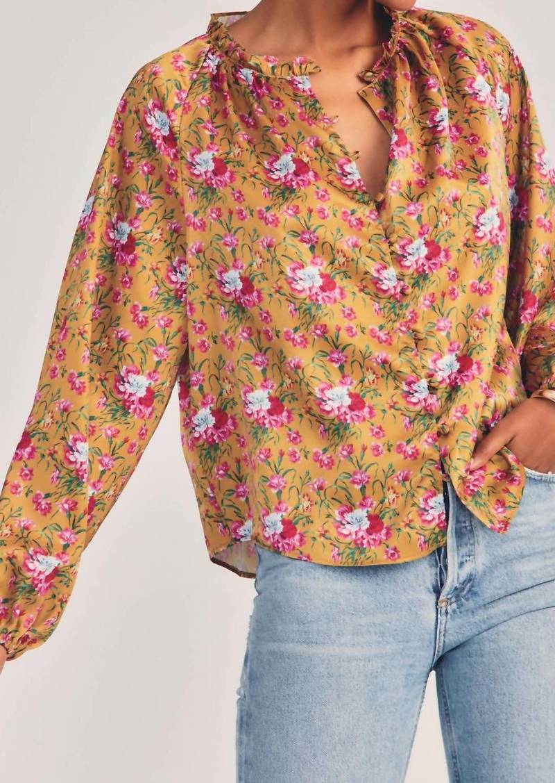 LoveShackFancy Manchester Blouse In Ruby Goldmine