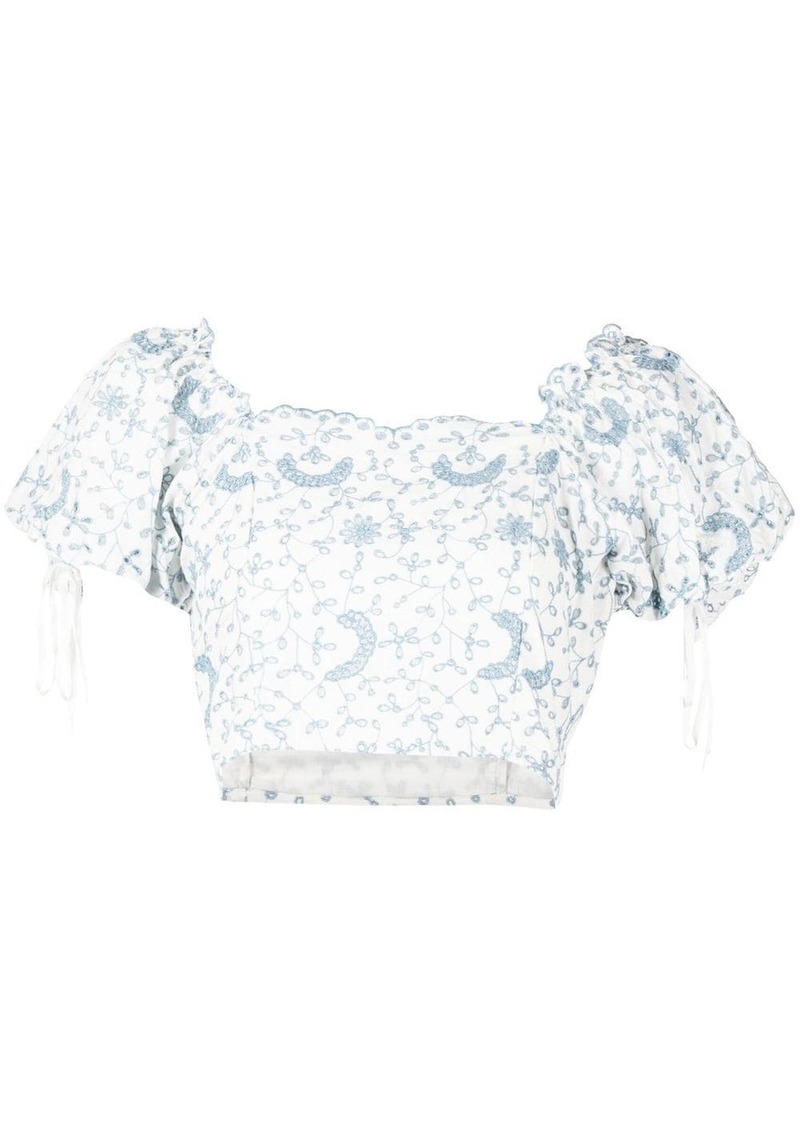 LoveShackFancy Melina broderie-anglaise crop top