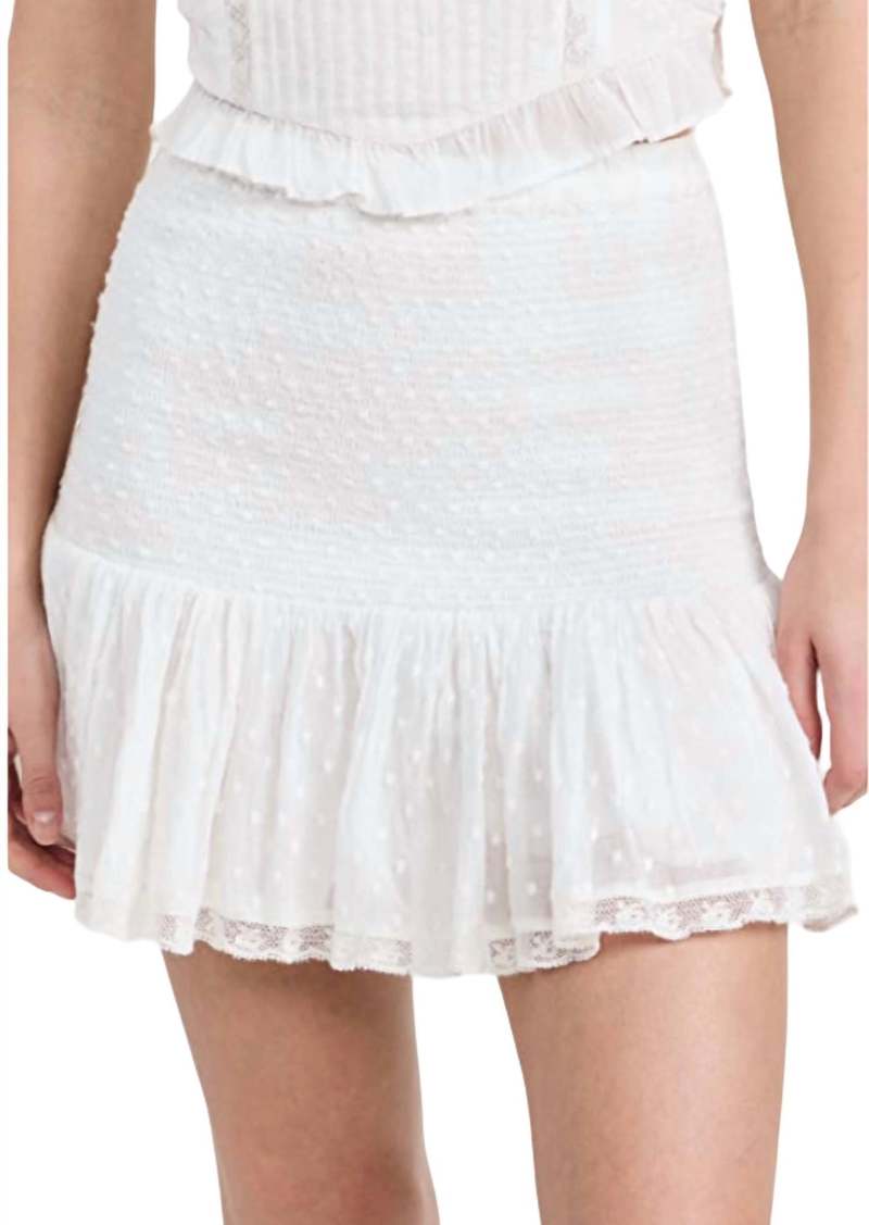 LoveShackFancy Milla Skirt In True White