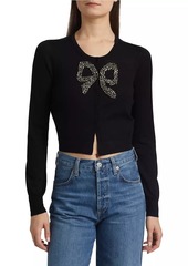 LoveShackFancy Modine Embellished Bow Cardigan