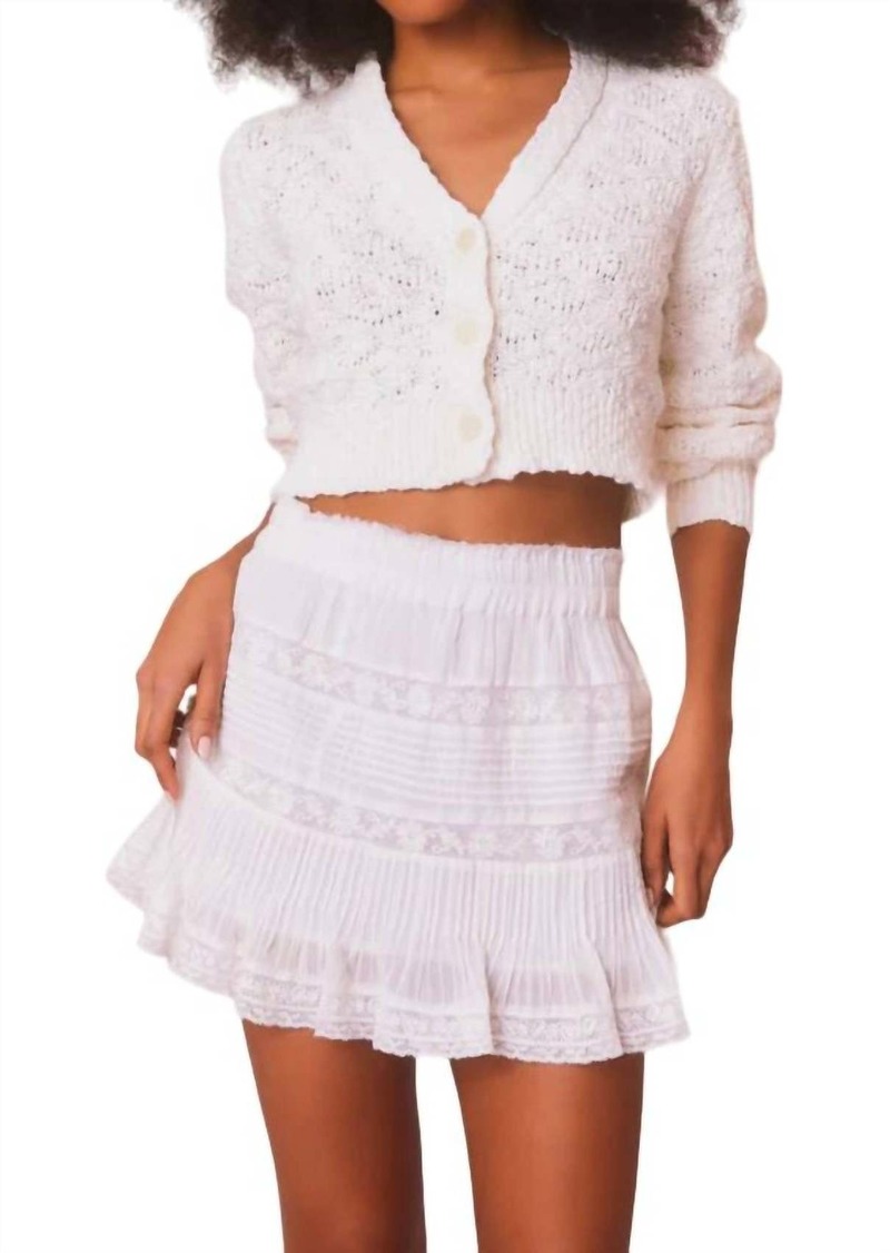 LoveShackFancy Moulin Mini Skirt In True White