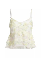 LoveShackFancy Napoli Floral Ruffle Tank