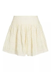 LoveShackFancy Olas Lace Pintuck Miniskirt