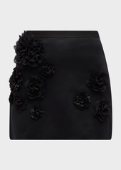 LoveShackFancy Prinita Textural Floral Mini Skirt