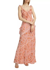LoveShackFancy Radiance Lace-Trimmed Floral Maxi Dress
