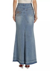 LoveShackFancy Risia Denim Maxi Skirt