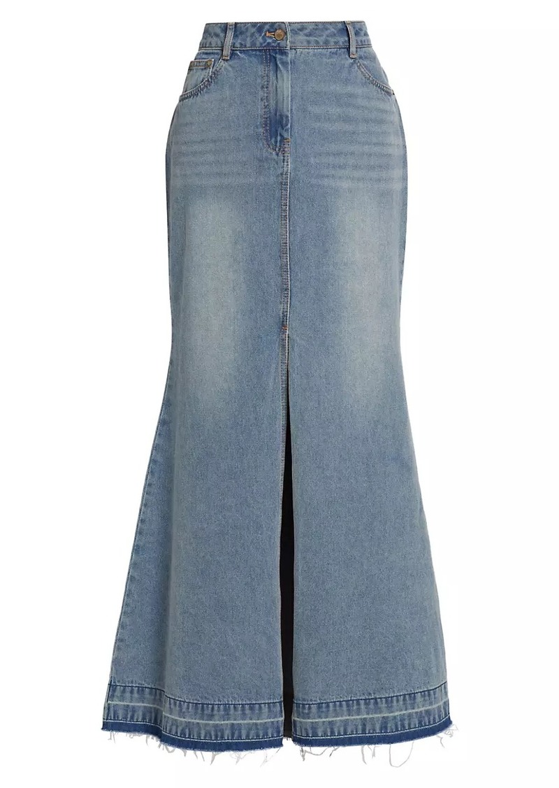 LoveShackFancy Risia Denim Maxi Skirt