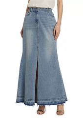 LoveShackFancy Risia Denim Maxi Skirt