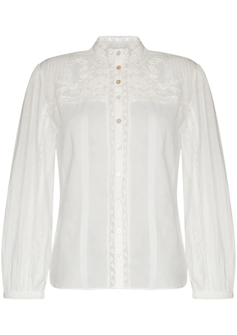 LoveShackFancy Ronda floral-embroidery blouse