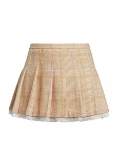 LoveShackFancy Rooney Wool Plaid Miniskirt