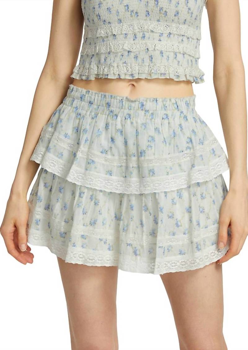 LoveShackFancy Ruffle Mini Skirt In Angel Falls