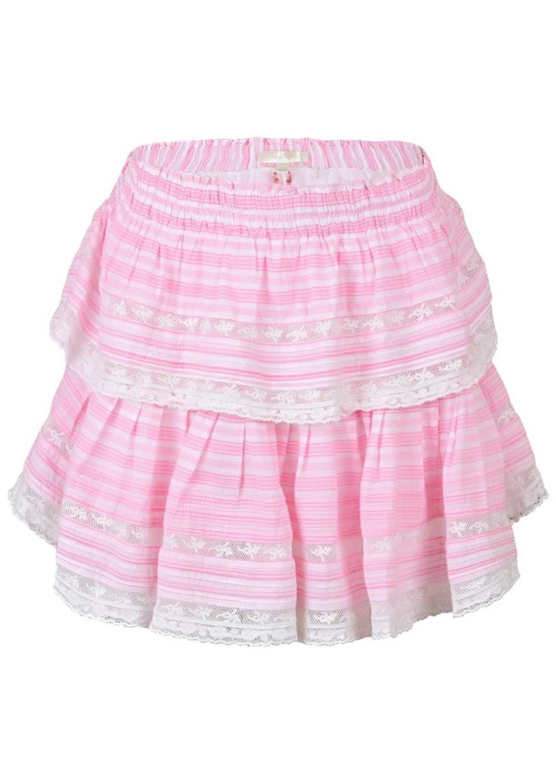 LoveShackFancy Ruffle Mini Skirt In Captiva Pink