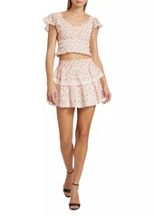 LoveShackFancy Ruffle Tiered Miniskirt