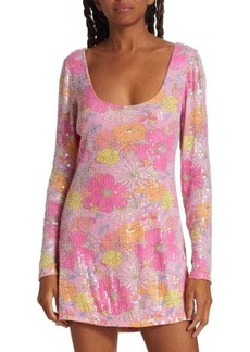 LoveShackFancy Rupert Sequined Floral Mini Dress