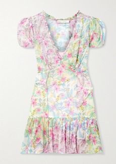LoveShackFancy Russ Ruffled Floral-print Georgette Mini Dress