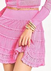 LoveShackFancy Sandrea Skirt In Pink Moscato