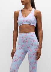 LoveShackFancy Solange Floral-Print Sports Bra