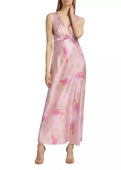 LoveShackFancy Suniva Floral Silk Maxi Dress