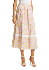 Women's Loveshackfancy Saratoga Floral Cotton Skirt
