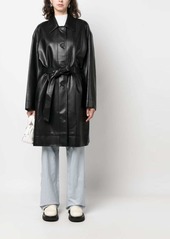 Low Classic belted faux-leather trenchcoat