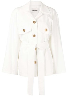 Low Classic button-embellished belted jacket