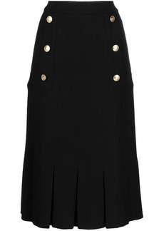 Low Classic button-embellished pleated midi skirt