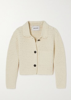 Low Classic Crocheted Cotton Cardigan