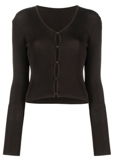 Low Classic hook-fastening ribbed cardigan