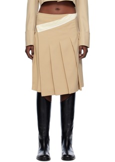 LOW CLASSIC Beige Wrap Midi Skirt