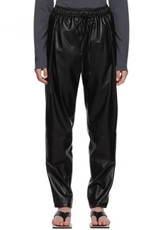 LOW CLASSIC Black Jogger Faux-Leather Pants