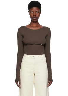 LOW CLASSIC Brown Cutout Sweater