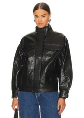 LPA Halle Faux Leather Bomber Jacket