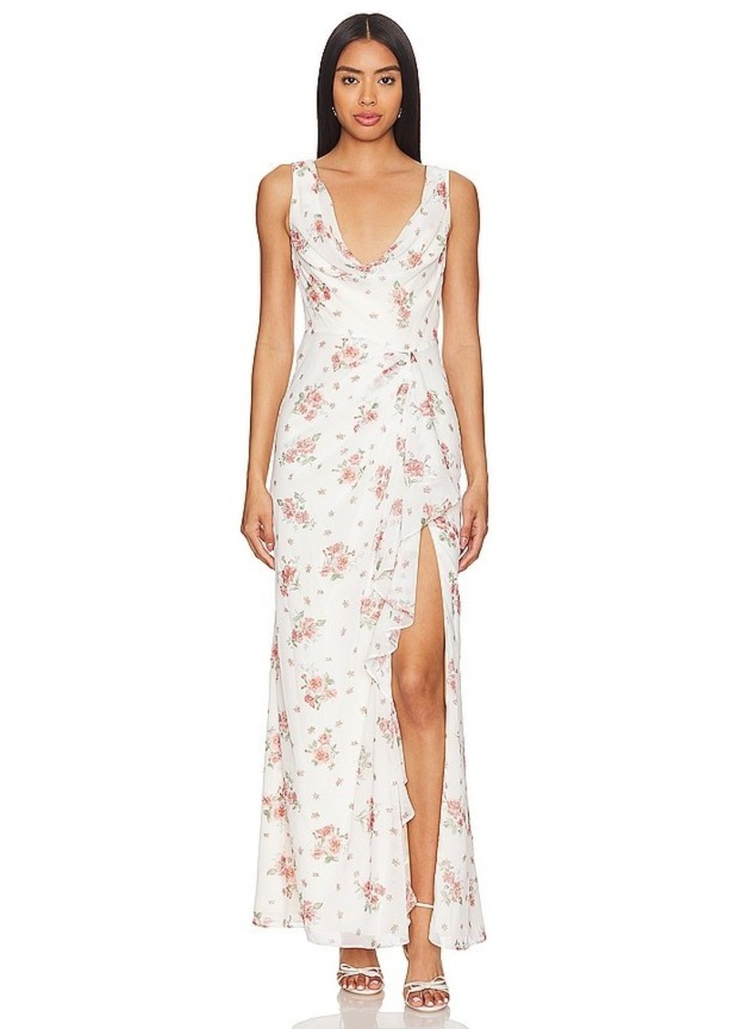 LPA Liv Draped Maxi Dress