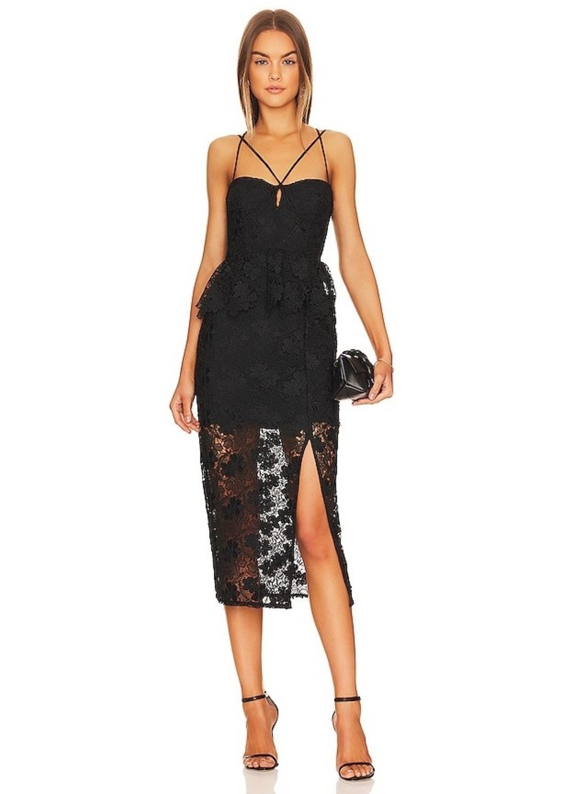 LPA Madonna Lace Corset Midi Dress