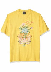 LRG Lifted Research Group Men's Japanese Art Inspired Knit T-Shirt  M