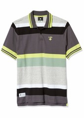 LRG Lifted Research Group Men's Rasta Striped Polo Shirt