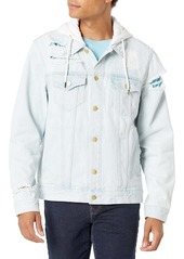LRG Men's Lifted Research Collection Hooded Denim Jacket  M