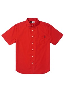 LRG mens Lrg Young MenÂ’s Lifted Research Group Short Sleeve Woven Up Button Down Shirt   US