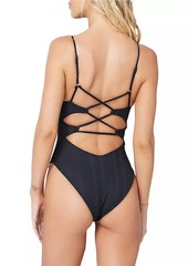 L*Space Gianna Strappy Pointelle One-Piece Swimsuit