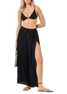 L*Space L Space Cali Wide Leg Slit Cover-Up Pants in Black at Nordstrom