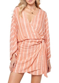 L*Space L Space Stripe Cover-Up Wrap Dress in Poolside Clay at Nordstrom