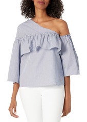 Lucca Couture Women's Adeline One Shoulder Ruffle Top